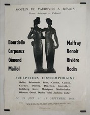 Sculpteurs contemporains 1966 Affiche Originale Exposition Sculpture
