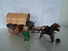 PLAYMOBIL vintage western cowboy chariot bâché colons tonneau set 3243 de 1976