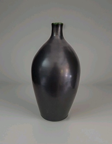 Vase céramique vintage noir - vase,