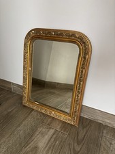 Miroir Epoque Louis Philippe en Bois Frise Doré - Vintage - 62x48cm environ