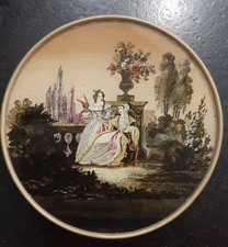 Boîte fixé sous verre / perroquet / fleurs / XIXÈME Napoléon III