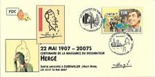 FRANCE 2007 FDC carte TINTIN Kuifje Tim HERGE cachet GUEBWILLER Haut-Rhin Remy