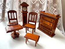Lot de 6 Meubles pour Maison de poupée ancienne en Bois en excellent état