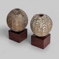 Two Antique Carved Gourd Lime