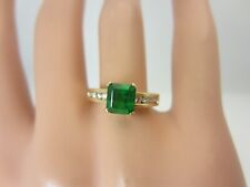 Bague En Or Jaune 14K Avec Émeraude De 0,75 Ct Et Diamant 1,00 Carat TW