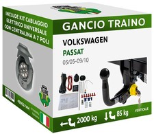 Attelage Démontable Verticale pour Volkswagen PASSAT Berline, 4MOTION 05-10 7p