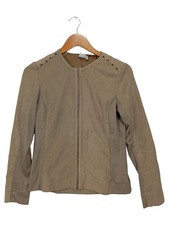 MISS CAPTAIN TREND Blouson Femme Beige Ajouré Zippé Casual (EU 36)