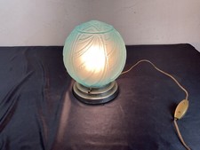 Lampe à poser  Art Déco Vasque Globe bleu  dlg Muller…..