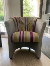 Lot de 2 fauteuils de salon (Gris avec bande bi-color)