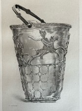 Henri Guérard Gravure Etching vase Verre Antique Orfevrerie Venise 1880