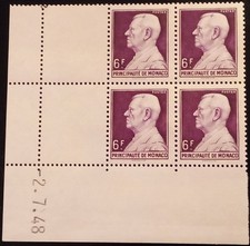 Monaco : COIN DATE bloc de 4