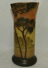 Vase ancien en pâte de verre - type LEGRAS 1900 (26 cm, très bon état)