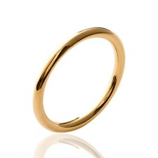 Bague alliance ronde mariage femme - plaqué or jaune 750