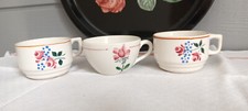 3 TASSES ANCIENNES DIGOIN / GIEN CUISINE VINTAGE DECOR DE ROSE
