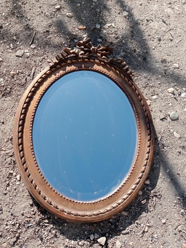 Miroir ancien ovale bois - ancien, en