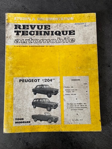Rta peugeot 204 tous - tous, modèles