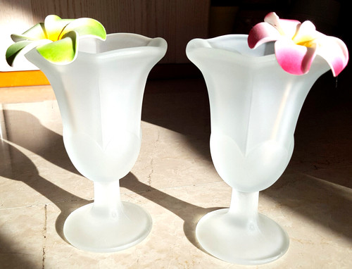 Ancien duo coupes fleurs à - duo, de