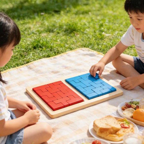 Puzzle bois avec blocs - 3d,