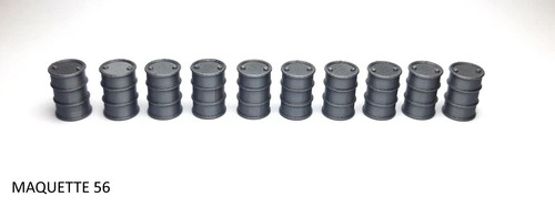 Lot fûts gris bidons - lot, 10