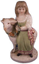Figurine En Porcelaine De Fille Avec Mouton Ludwigsburg Du 19E Siècle