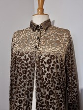 VINTAGE TUNIQUE VOILE ET VELOURS VESTE LONGUE OUVERTE 3 BOUTONS EN HAUT LAYERING