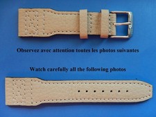 23 OU 22 mm BRACELET CUIR DE VEAU VÉRITABLE GRAINÉ GRIS SOURIS 18 MM A LA BOUCLE