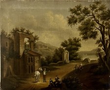 Tableau Peinture Huile Sur Toile XVIIIe