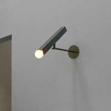 Applique Murale Carrée En Laiton Patiné - Luminaire Classique En Laiton