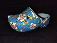 Petit Sabot en Emaux de Longwy Modele FLORENCE Décor par "CHEVALLIER" 14 cm