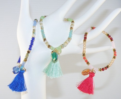 Stretch beaded boho bracelets - stretch,