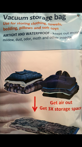 Vacuum storage bag - storage, (for