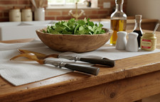 Couverts à salade Anciens - Début XXème - Corne et métal Argenté