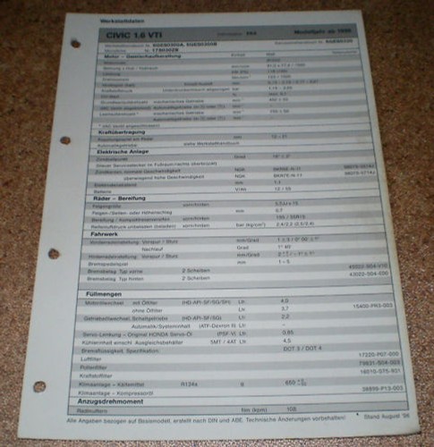 Feuille inspection honda - d'inspection,