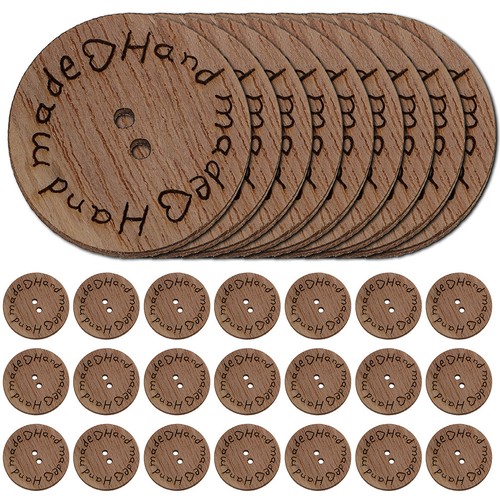 100 pcs boutons - en, bois