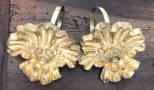 LOT 2 éléments décoration laiton anneau meuble rideau décoration 9x8 cm - TBE