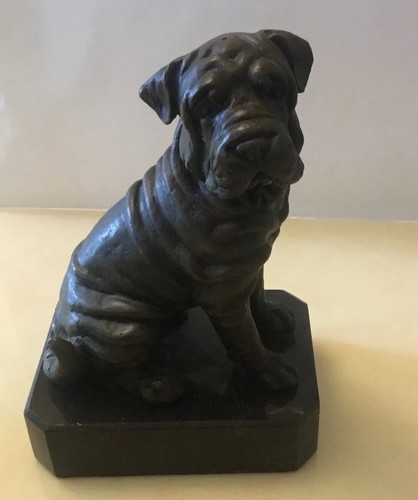 Sculpture bronze chien - sculpture, en
