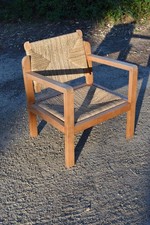 Fauteuil bois et cordes années 60