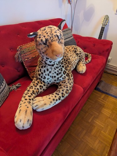 Peluche panthère géante 1m10