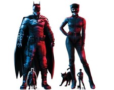 Le Découpage En Carton À Taille Réelle De Batman Et Catwoman - Style Rouge Bleu