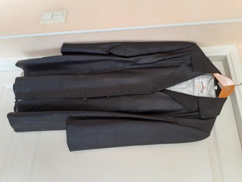 Manteau long cuir noir - noir, femme