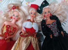 Lot de 3 Barbies " Noël " Années 90 Excellent État,  Voir Photos Et Description 