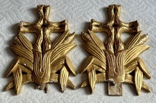 Ancien Élément Bois Doré Ornement Église Religieux Reliquaire Croix XVIII XIX