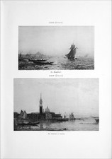 LE BOSPHORE + LA DOUANE à VENISE - Gravure du 19e (Ziem, École de Barbizon)