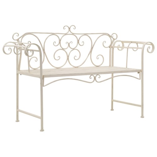 Banc métal brun dossier - en,
