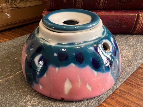 Encrier porcelaine peinte - porcelaine,