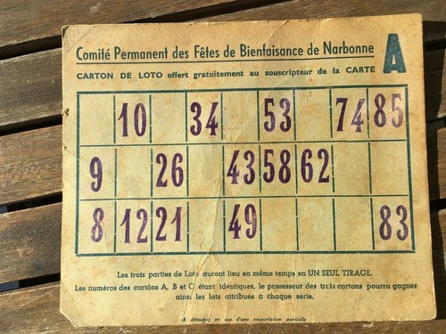 Carton loto narbonne 11100 - narbonne,