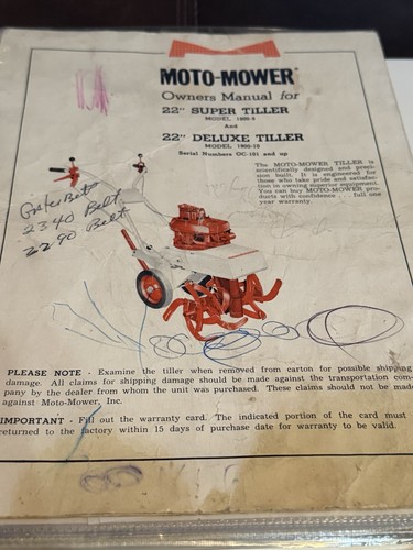 Moto mower super tiller - super, deluxe