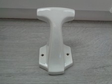 ANCIENNE PATERE PORTE MANTEAU EN PORCELAINE BLANCHE SALLE DE BAIN ART DECO N°2