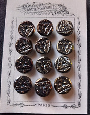 12 ANCIENS BOUTONS VERRE SUR