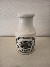 GREY POUPON Pot a moutarde en faience XIX Creil Montereau moutardier - LM&Cie